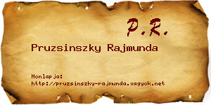 Pruzsinszky Rajmunda névjegykártya